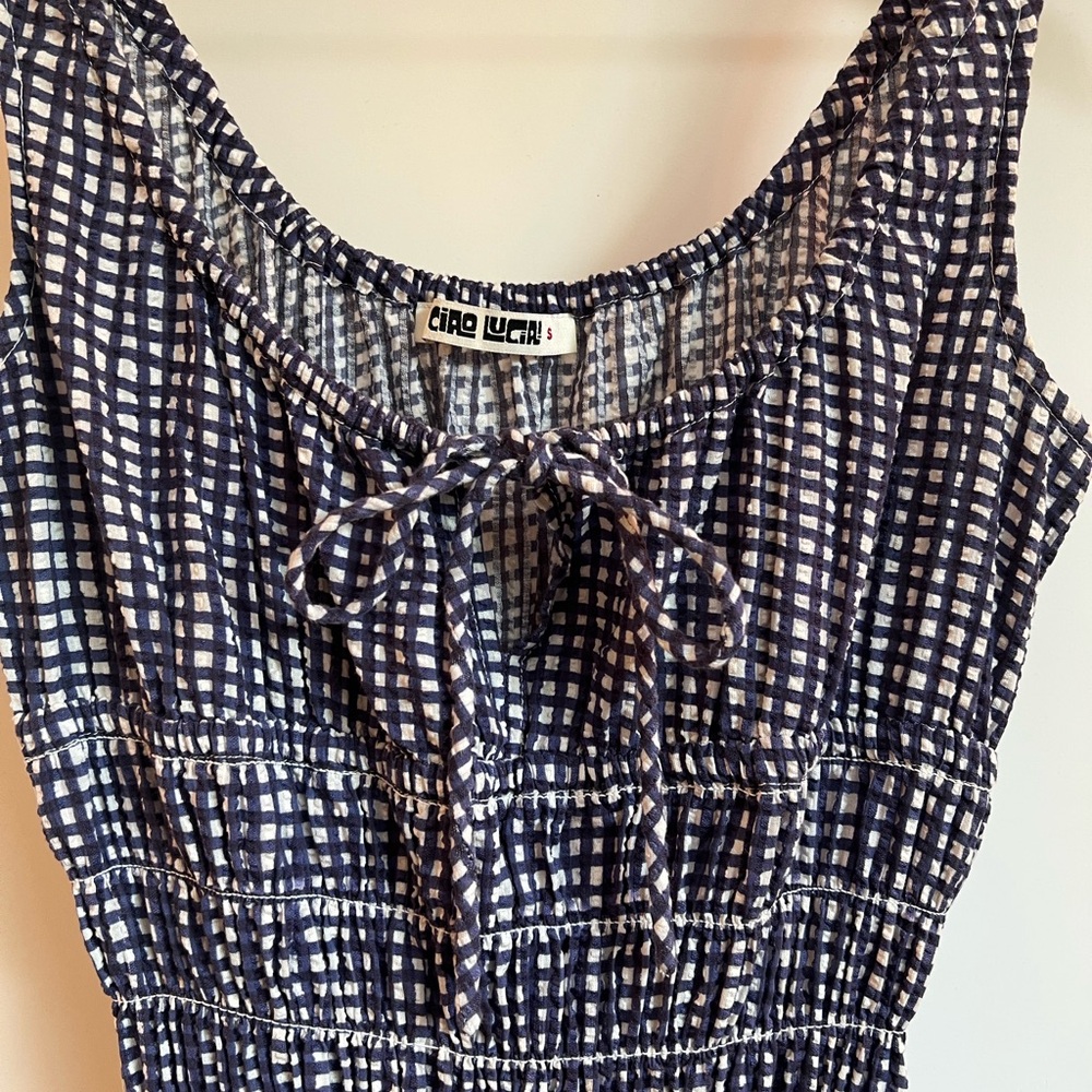 Ciao Lucia Navy and White Gingham Gianluca Dress